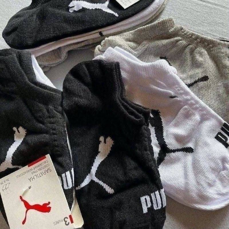 Kit 9 Pares Meias Puma Sapatilha Cano Baixo Algodão Original