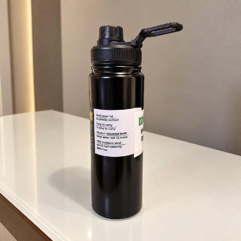 Garrafa De Água Termica 800ml Café Inox Copo Frio E Quente Preto
