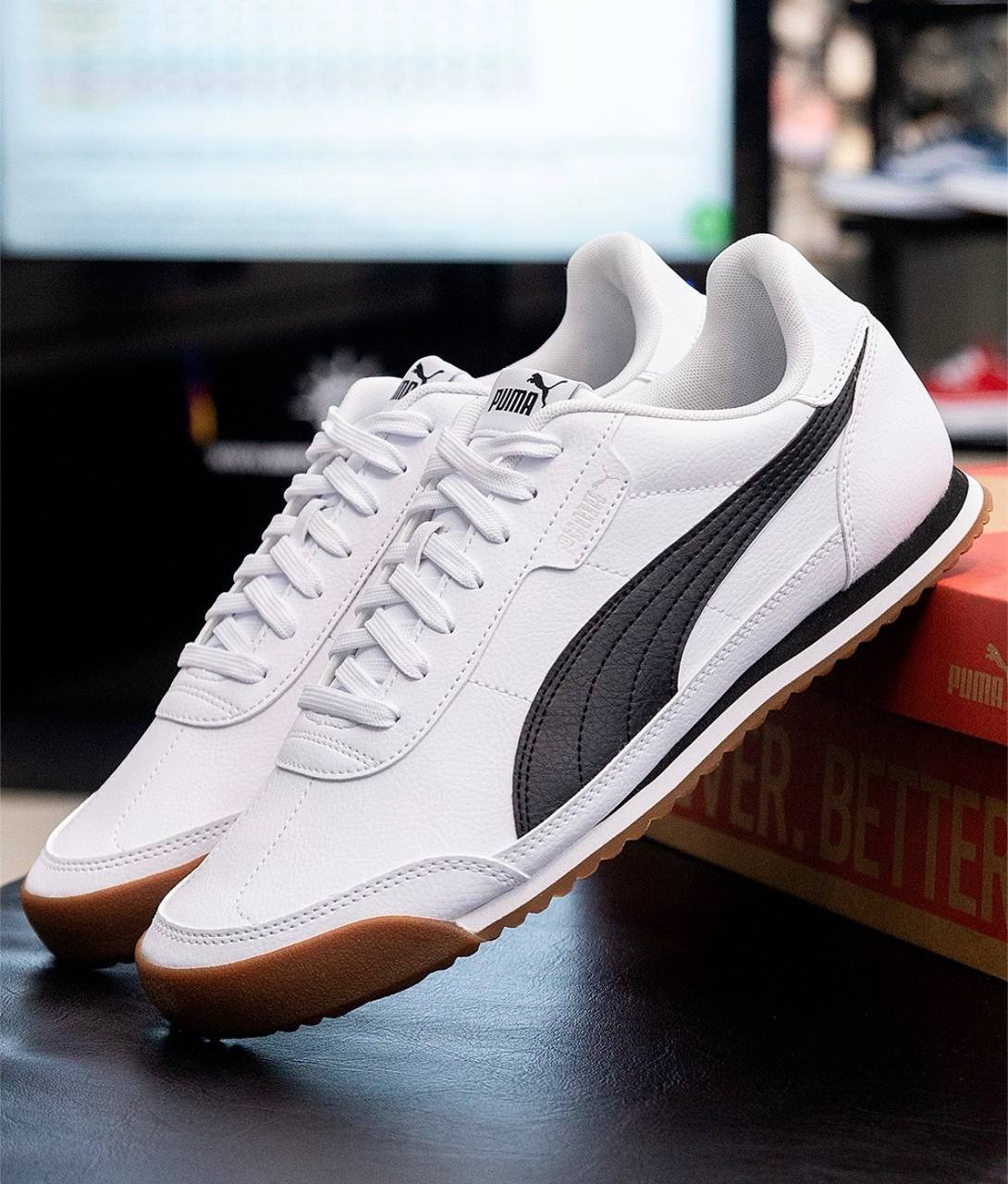 Tênis Masculino E Feminino Turino Ii Puma Puma White-puma Black-cool Light Gray Liso 40 Eu