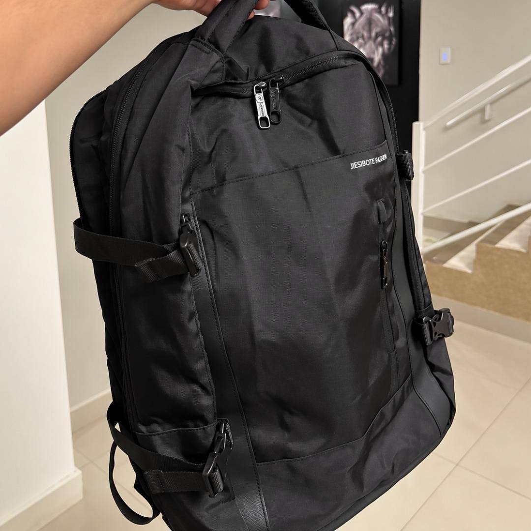 Mochila Viagem Feminina Masculina Para Notebook Executiva Cor Preto