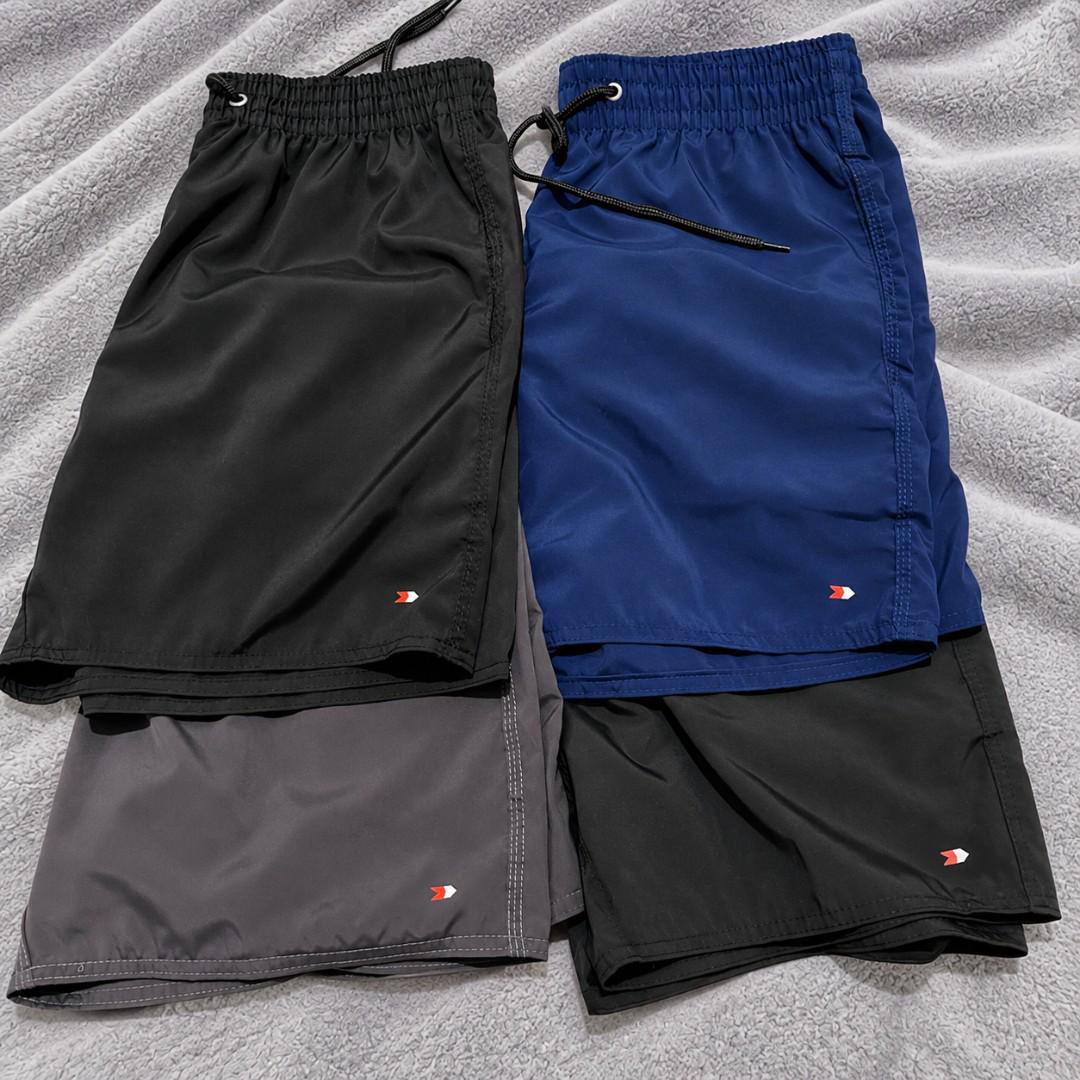 Kit 4 Bermuda Shorts Tactel Sandrini Elastano Academia Praia Sortidos Liso Gg