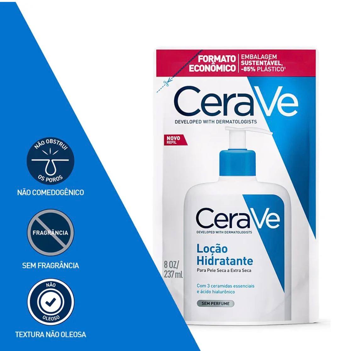 Refil Loção Hidratante Corporal 3 Ceramidas 120h CeraVe 237ml