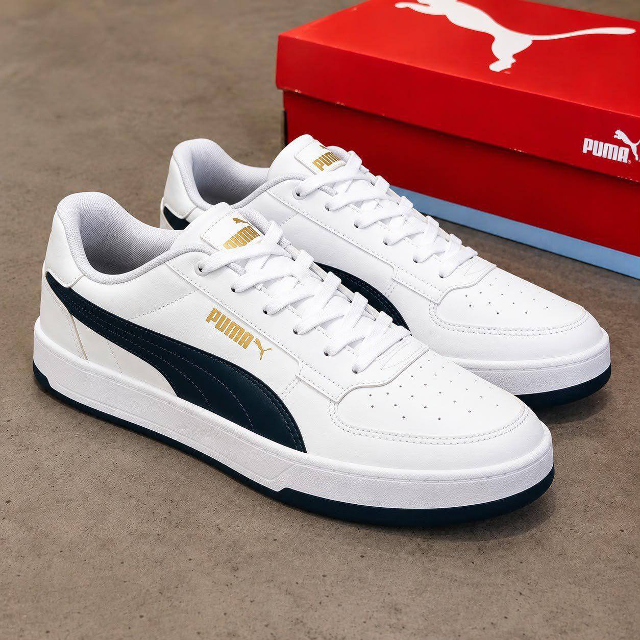 Tênis Masculino Caven 2.0 Bdp Puma Branco E Azul Escuro Liso 41 Br