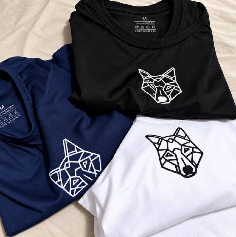 Kit 3 Camisetas Masculina Dry Alpha Lobo Geométrico