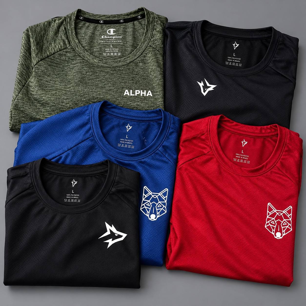 Kit 5 Camisetas Dry Essential Alpha Masculina