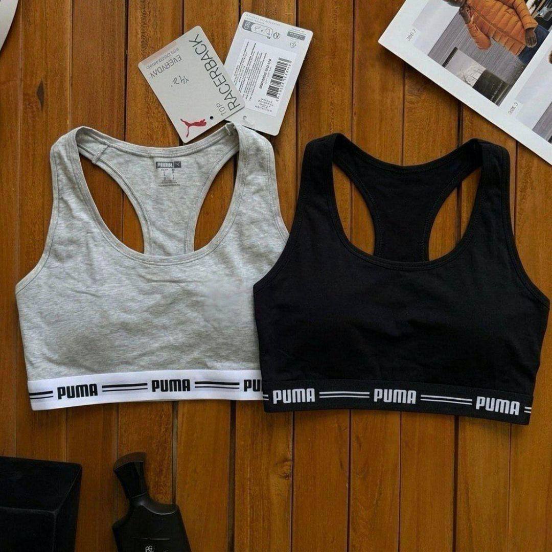Kit 2 Top Academia Puma Treino Fitness Esportivo Algodão