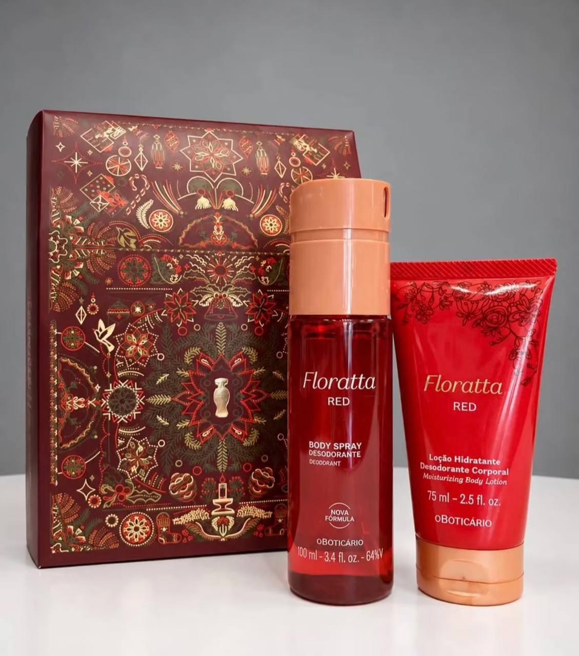 Kit Floratta Red Body Spray E Loção Hidratante 75g